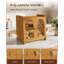 Boîte à pain pour comptoir, grand contenant de rangement en bois à double compartiment avec fenêtre en acrylique, aérations réglables et planche à découper intégrée, organisateur de garde-manger, (Bois massif)-563991272