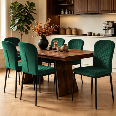 Tufted Upholstered Velvet/Suede Armless Dining Chair with High Back