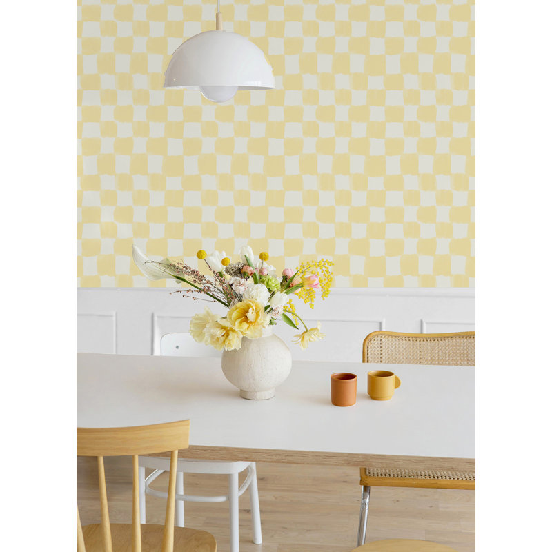 Papier peint adhésif Tess, Jaune