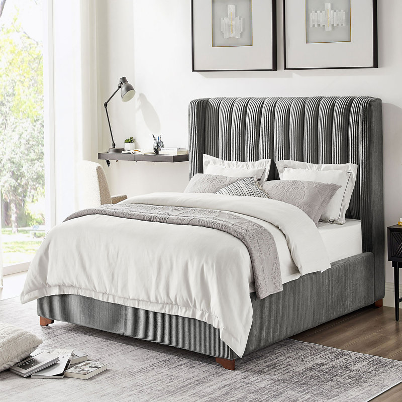 Lit simple gris foncé