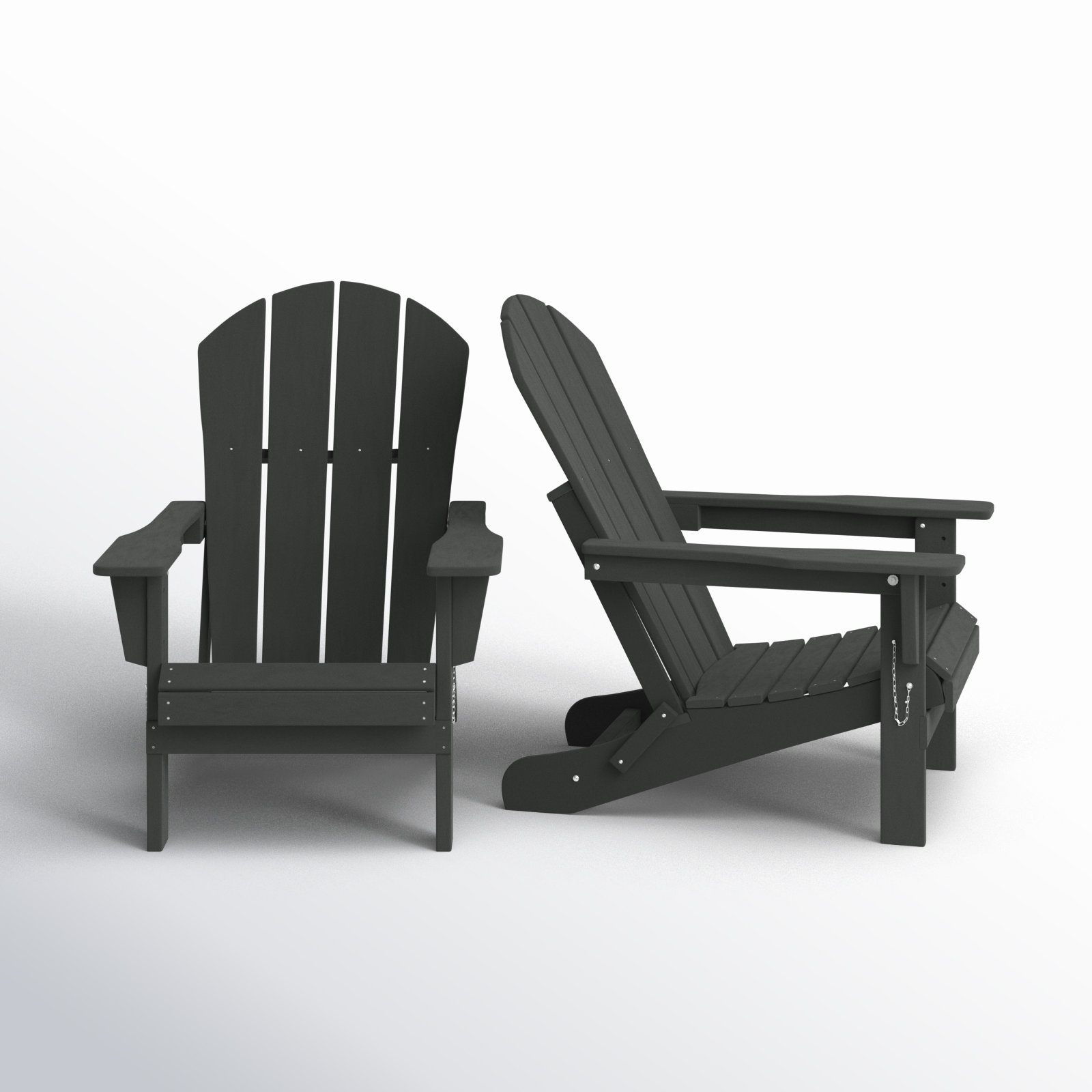 Laguna Foldable Outdoor Adirondack Set, Gray