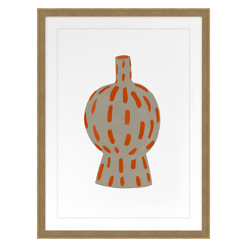 Vessel 1 Print by Jo Stearns, 34" H x 26" W x 2.38" D, Oak Framed