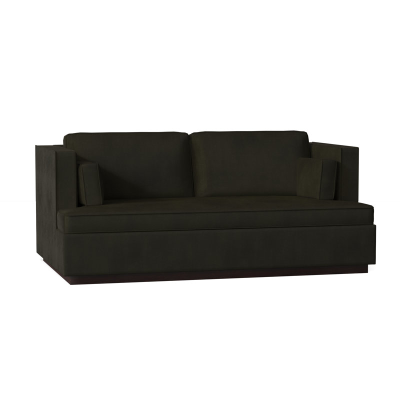 Central Park Upholstered Sofa, Gray, 71" W, Black Walnut