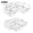 96" Multi-Functional Pull-Out Sofa Bed L-Shape Sectional Sofa With Adjustable Headrest-1408682500