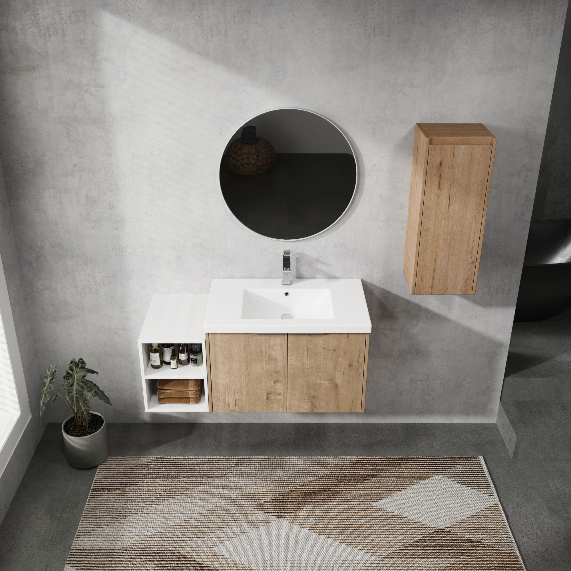 CARPET MAN FLOORING, INC. Bathroom Vanity with Storage Cabinets | Wayfair