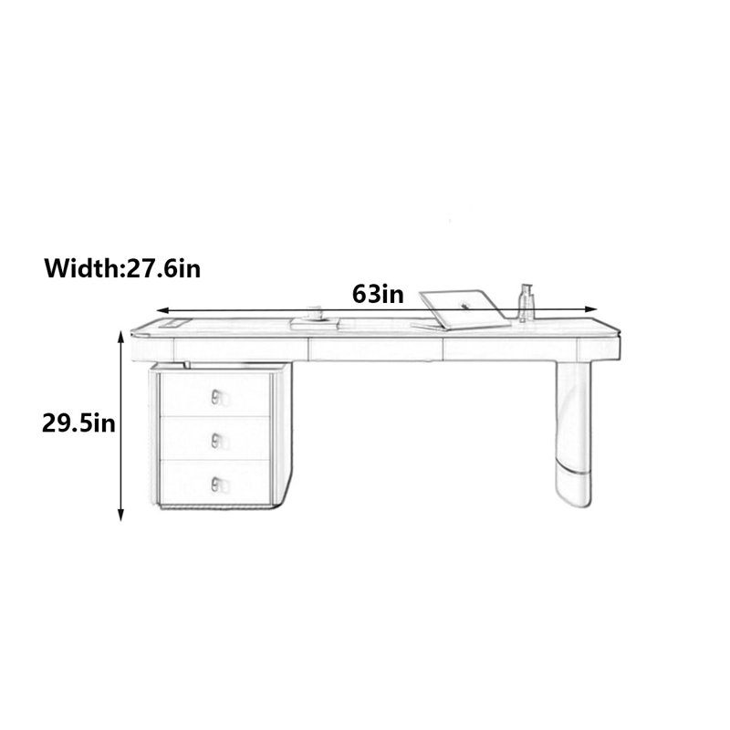 Dittmer, H 29,5 po x l 63 po x P 27,6 po
