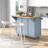 Kitchen Cart With Rubber Wood Drop-Leaf Countertop ,Cabinet Door Internal Storage Racks,Kitchen Island On 5 Wheels With Storage Cabinet And 3 Drawers For Dinning Room-1678649688