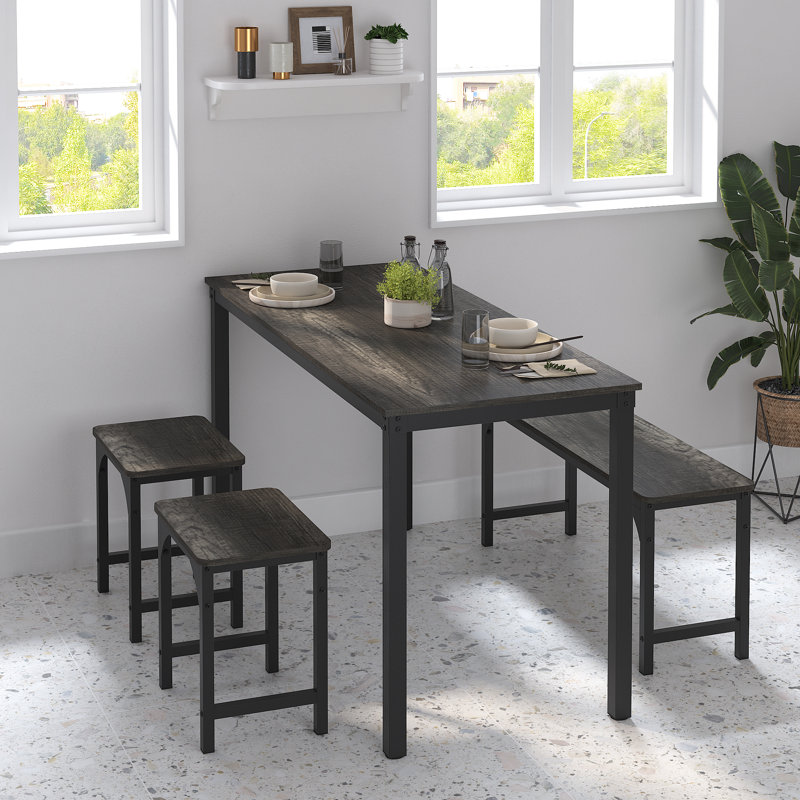 Ensemble repas pour 4 personnes Marielle, Gris, Noir