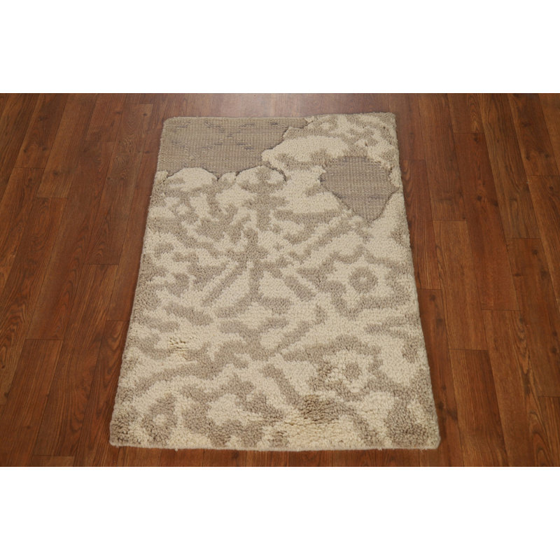 Tapis marocain abstrait en laine à motif abstrait 2x3