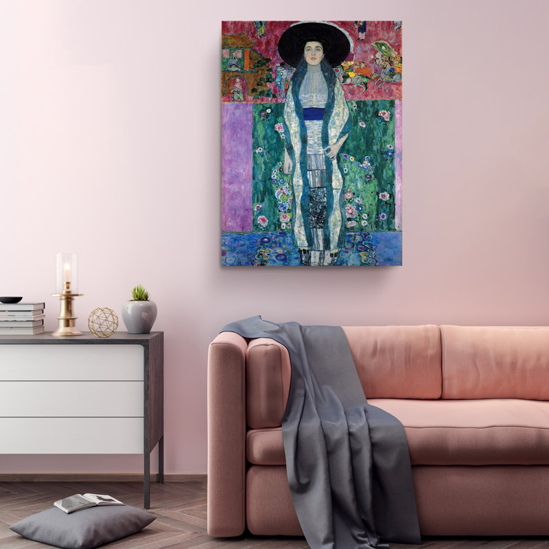 Reproduction d'art sur toile, "Portrait of Adele Bloch Bauer II" par Gustav Klimt, L 24 po x H 36 po
