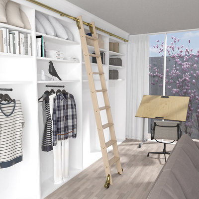 Montecito Maple Wood Removable Ladder
