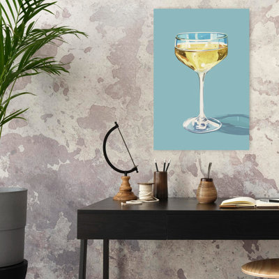 Champagne coupe rétro rétro art mural côtier