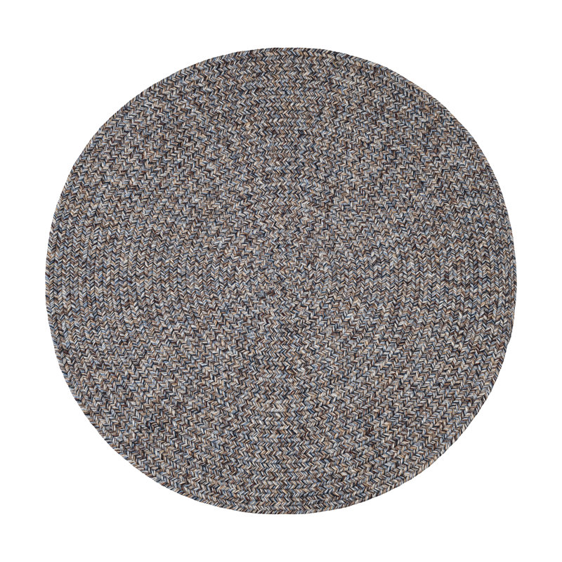Tapis intérieur / extérieur bleu Seline, Rond 4 pi