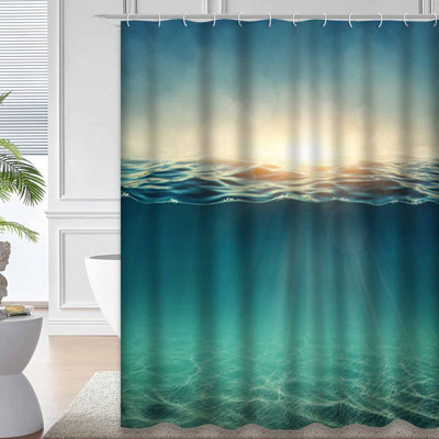 Abstract Underwater Sunbeams Sea Ocean Deep Sky Water Green with 12 Hooks