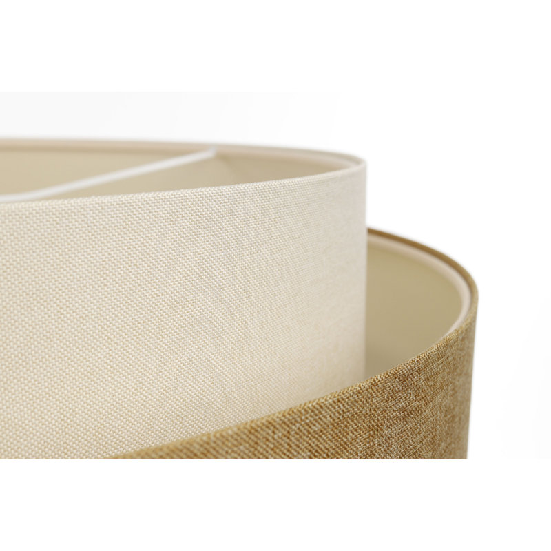 Abigial 1 - Light Cream Drum Pendant, Yellow/Beige