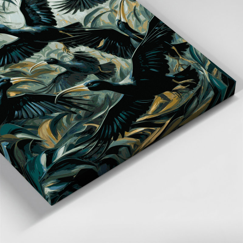 «Birds Smooth billed Ani», art mural sur toile, H 8 po x l 8 po
