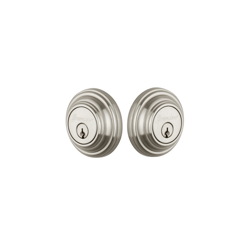 Verrou double cylindrique Georgetown, Nickel satiné