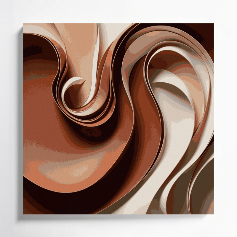 Gradient abstrait 10, art mural sur toile brune, H 12 po x l 12 po