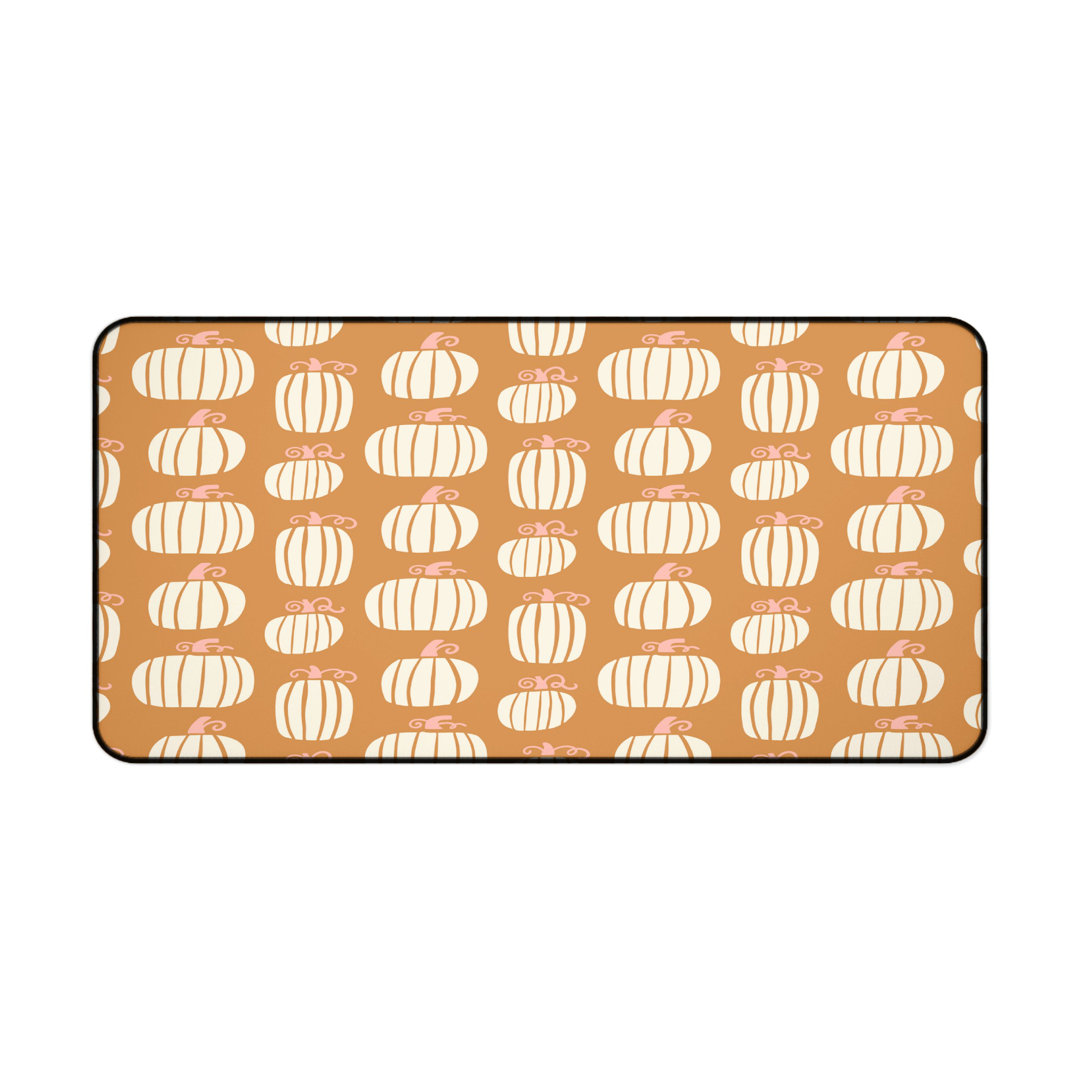 White Pumpkin Autumn Desk Mat