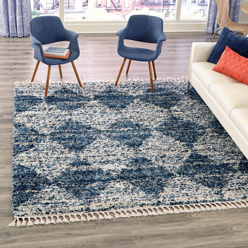 Serenity Shag Geometric Indoor Rug, Square 7'10"