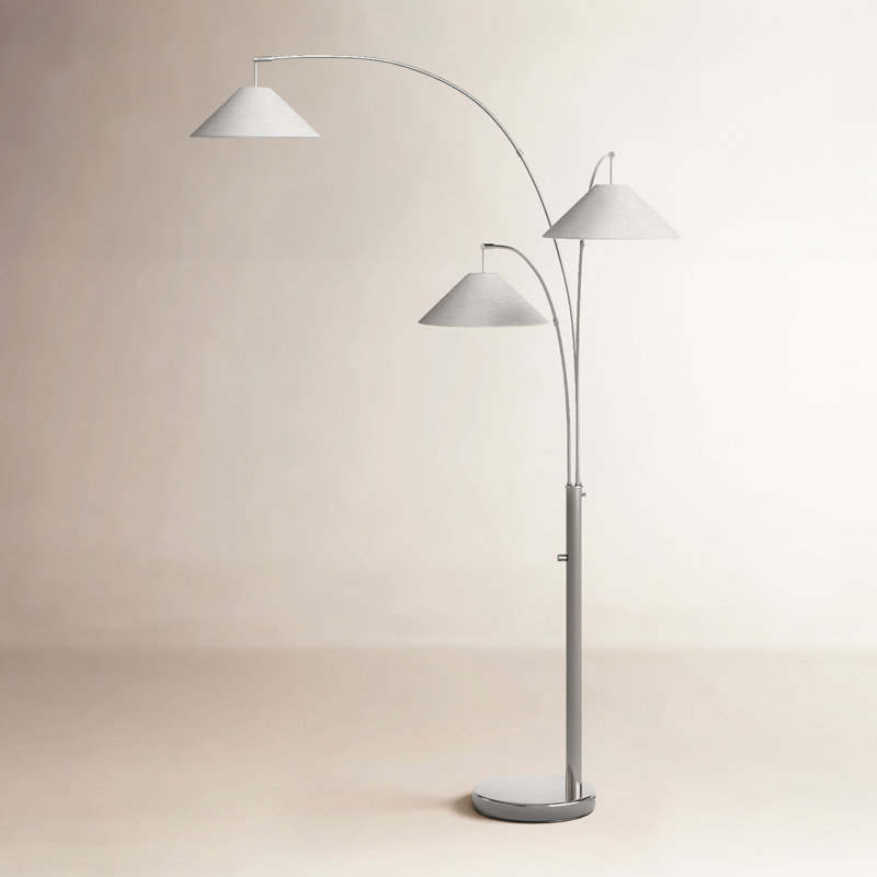Braxton 86'' Tree Floor Lamp, White, Brushed Steel