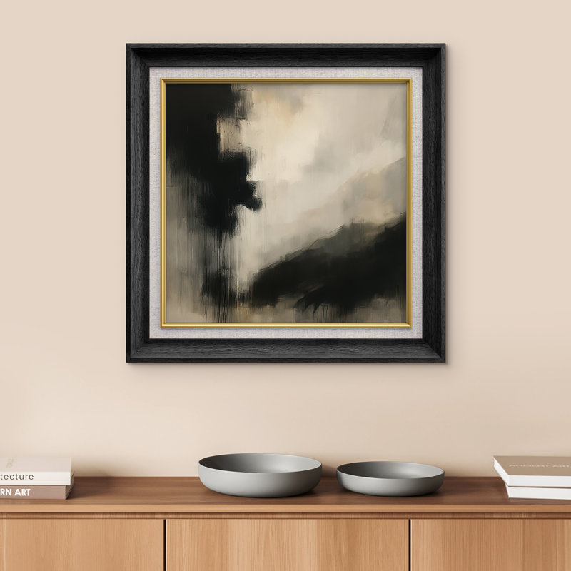 Art mural encadré de qualité supérieure, reproduction d'art abstrait pour chambre à coucher, 26 po x 36 po, Noir