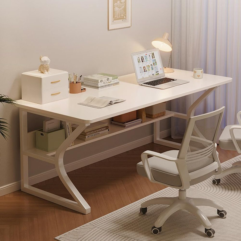 Metal Base Computer Desk, White