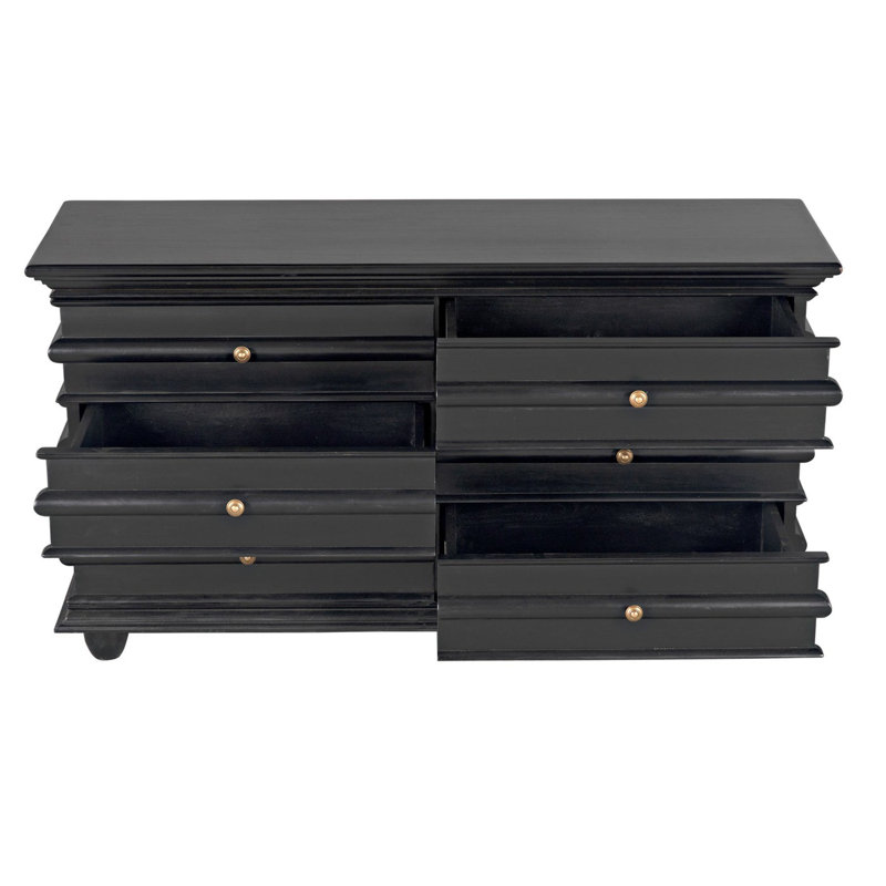 Ascona 6 - Drawer Dresser, Hand Rubbed Black