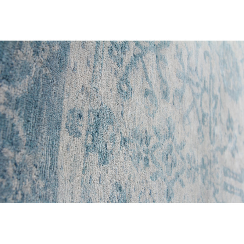 Antique'd Oriental Area Rug in Blue, Rectangle 10' x 14'