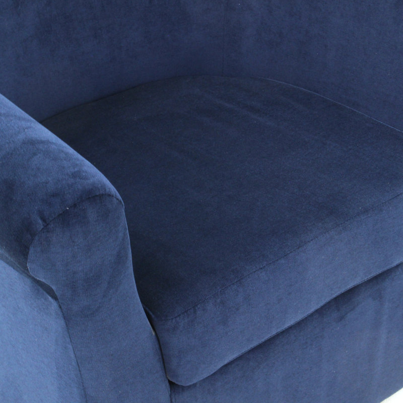 Anstett 30.5" Wide Polyester Swivel Barrel Chair, Elizabeth Royal Microsuede