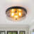 3-Light Gritty Coarse-grained Glass Bread-Shaded Flush Mount-837579369