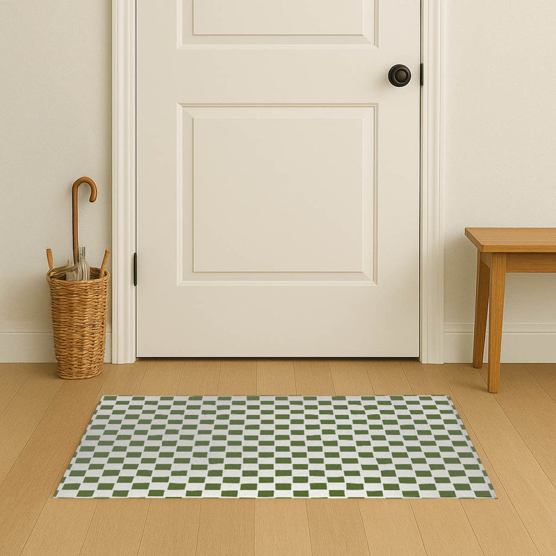 Paillasson damier, Vert olive, 84" W x 60" L
