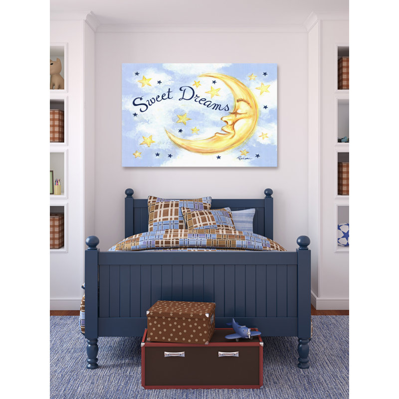 "Sweet Dreams Moon" par Reesa Qualia, reproduction sur toile tendue, H 30 po x l 45 po x P 1,5 po