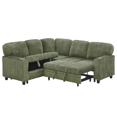 Canapé-lit modulaire convertible avec ports coulissants, rangement et ports USB
