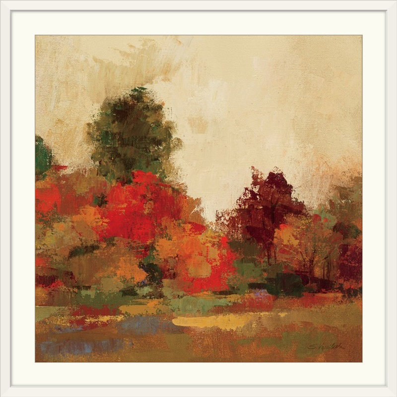 «Fall Forest III» par Silvia Vassileva - reproduction, Cadre blanc, H 38 po x l 38 po x P 1 po