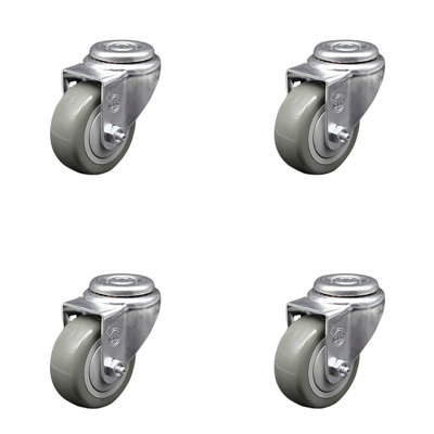 Polyurethane Swivel Bolt Hole Service Caster Set