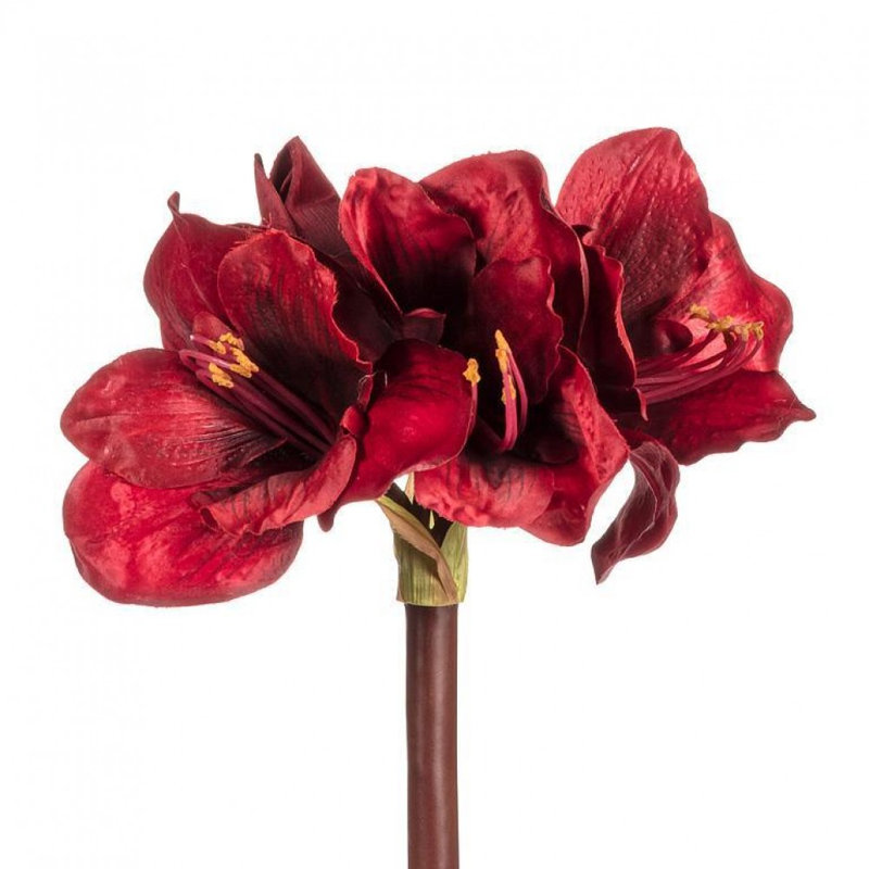 Amaryllis avec 4 fleurs artificielles, Rouge