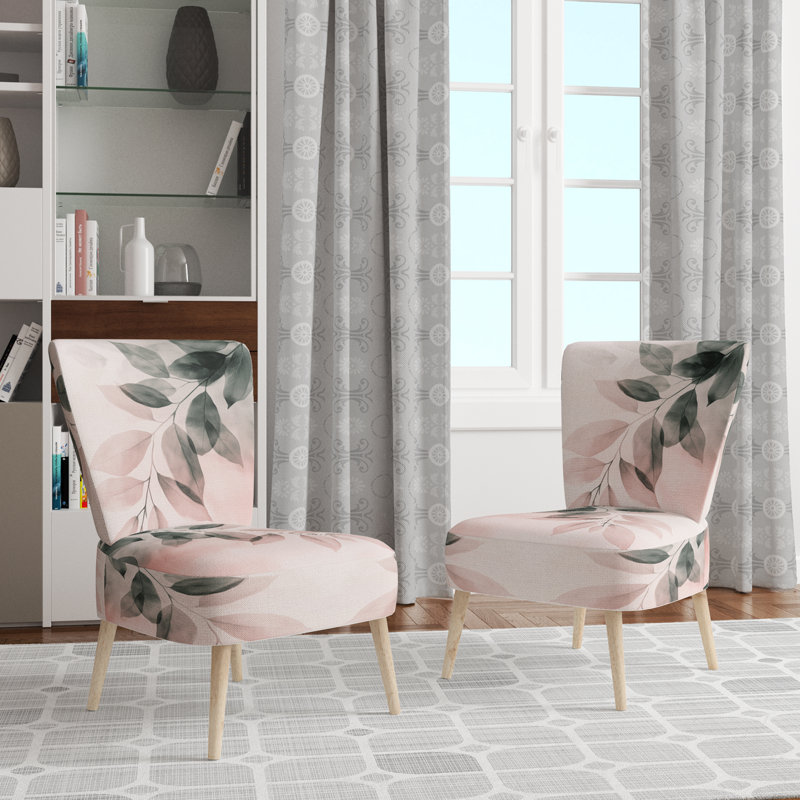 Chaise d'appoint Leaves - Rose Blush Leaves Accent III, Chaise d'appoint sans accoudoirs