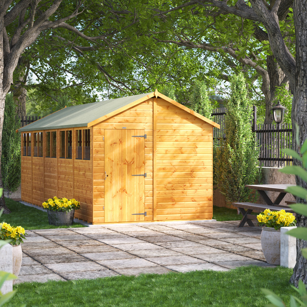 Powersheds 20 x 8ft Timber Tongue & Groove Apex Garden Shed