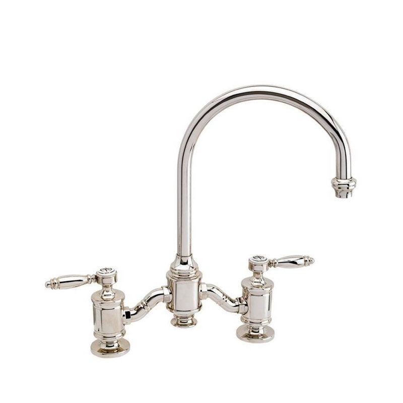 Hampton Bridge Faucet - Lever Handles, Satin Nickel