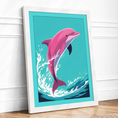 Leaping Dolphin Coastal - Framed Print