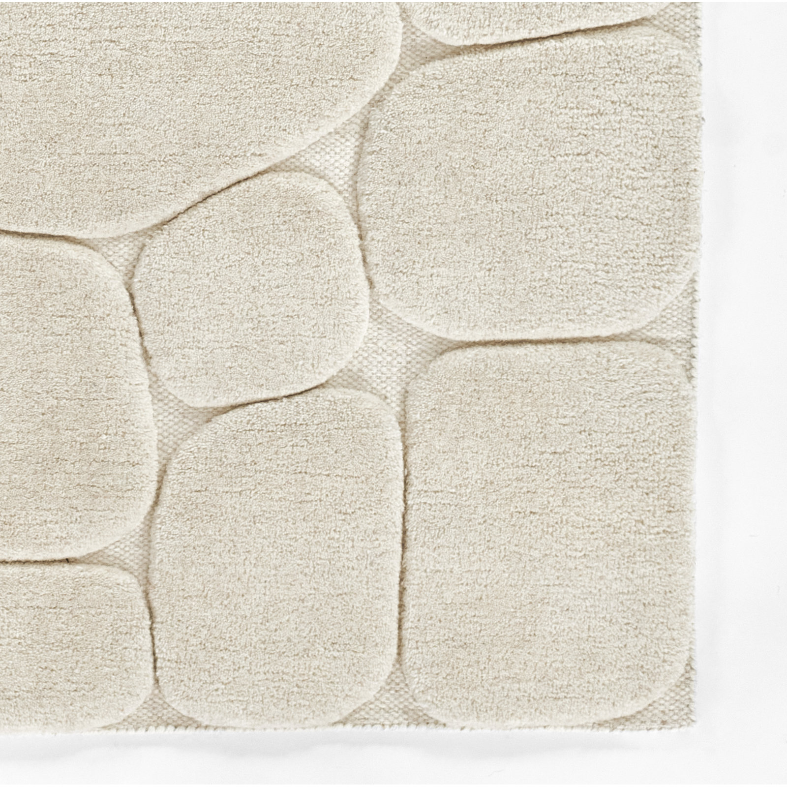 Aelin Ivory Pebble Hand-Tufted Wool Rug, Runner 2'6" x 8'