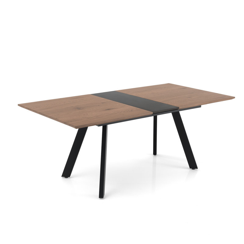 Amalbena Extendable Oak Metal Base Dining Table