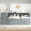 Lit de jour simple avec lit gigogne, structure de lit de jour en bois avec tiroirs de rangement et tablettes latérales-1423150705