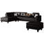 Canapé en cuir surdimensionné de 97,5 po pour canapé de salon en forme de L avec repose-pieds-998969001
