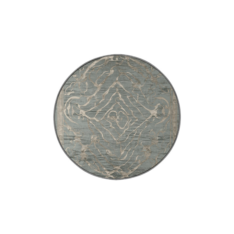 Machine Washable Brown Area Rug, Round 3'