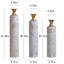 Ensemble de vases de plancher en métal 3 pièces - Grand décor en relief blanc et doré pour le salon, l'entrée et le bureau