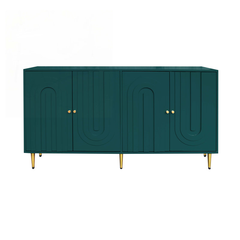 59.8"Wood Storage Console Table with Cabinet, Green