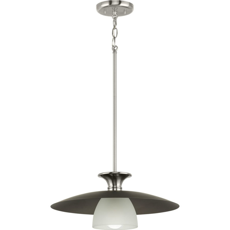 Luminaire suspendu conique à 1 lumière Willer, Nickel brossé