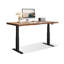 Bureau rectangulaire brun en bois massif à hauteur réglable-108431538